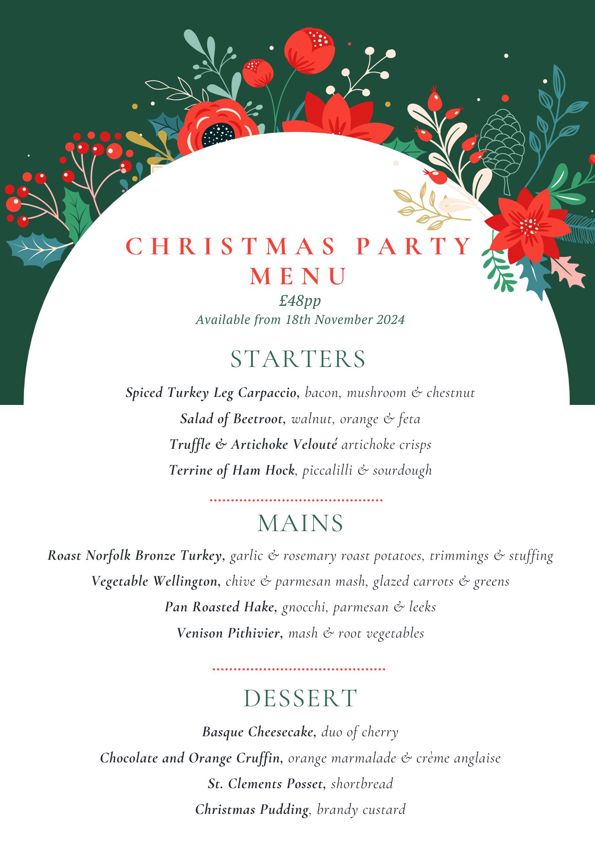 Xmas Party Menu Correct