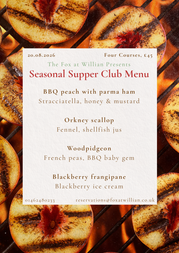 Seasonal Supper Club Aug 2026 Menu